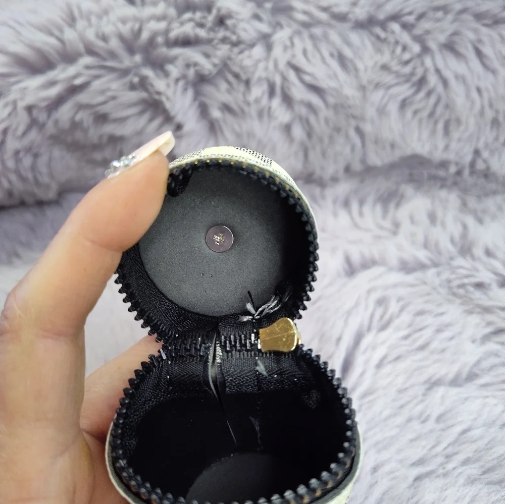 Lancini Mini Faux Leather Keychain Keyfob Lipstick Holder
